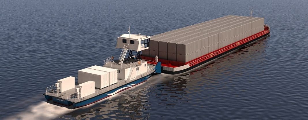 First electric pusher vessel plans revealed for Europe's inland waterways by Western Baltic Engineering