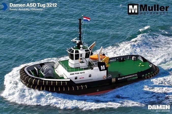 Muller Dordrecht inks contract for Damen ASD Tug 3212 for delivery in May 2023