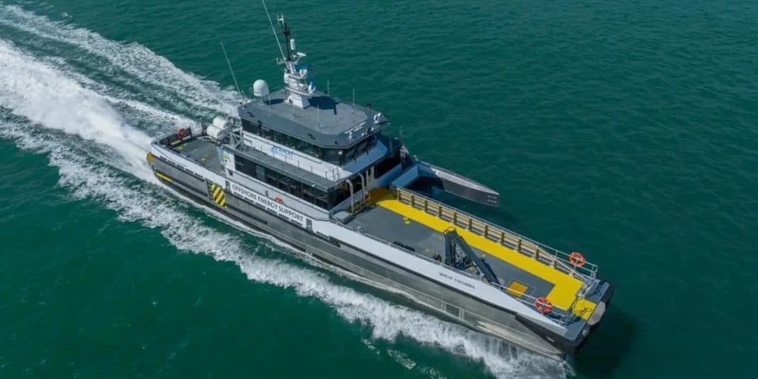 he Seacat Columbia crew transfer vessel is a UK-designed, built, flagged, owned and operated CTV Credit: Diverse Marine
