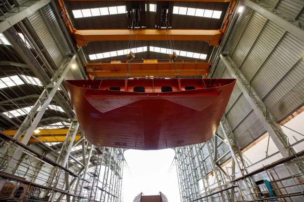 Keel laying ceremony of Spain's oceanographic vessel Odón de Buen