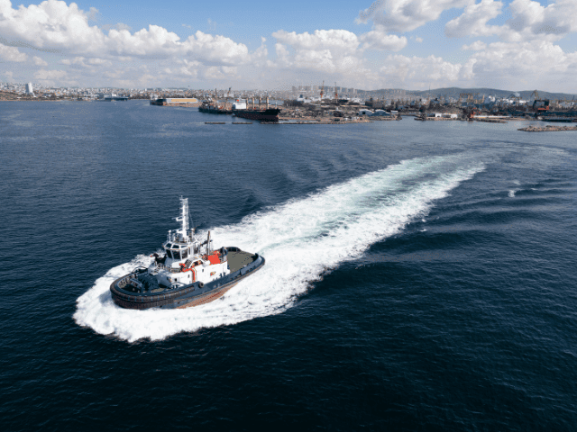 Third new Sanmar tug sets sail for Orkney