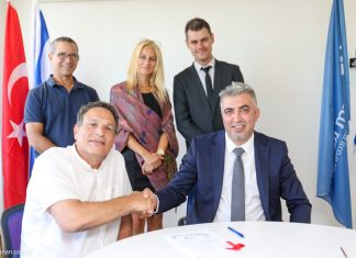 Isaac Blumenthal IPC CEO & Haifa Marine Services Chairman, Capt. Zadok Radecker CEO Haifa Marine Services, Adv. Sarit Bachar IPC Head of the Tenders Department and Muhammet Gokhan Business Development Manager, Can Cicioglu, Business Development Chief of Med Marine attended the ceremony.