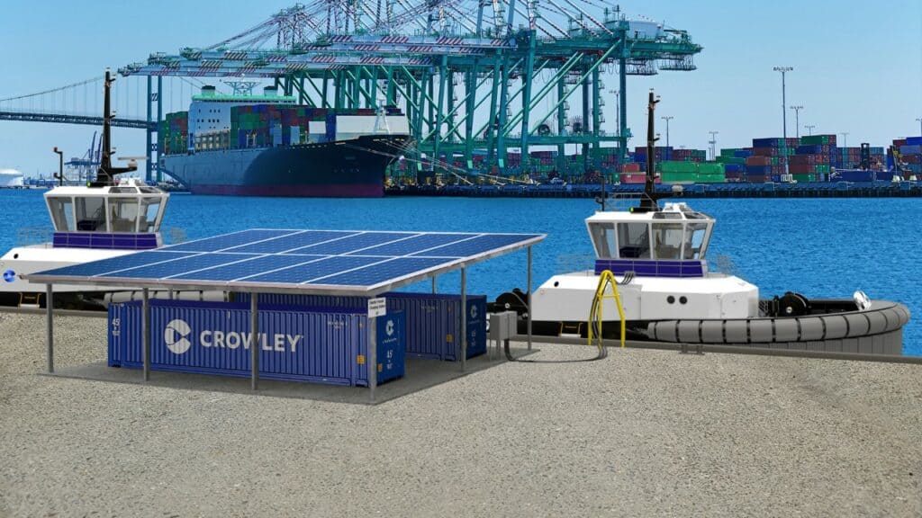 Corvus Orca BOB will be used for shoreside charging of the Crowley eWolf in the Port of San Diego. (Courtesy of Crowley)