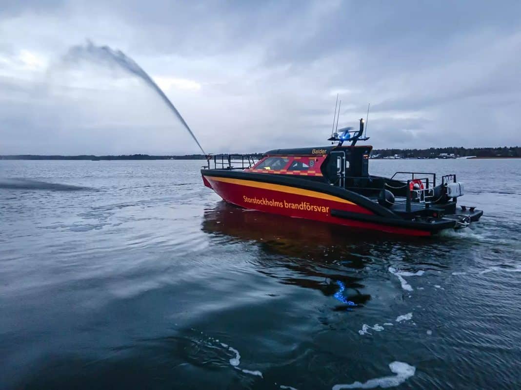 Marell Boats Sweden has delivered a fireboat with unique features to the Greater Stockholm Fire Brigade