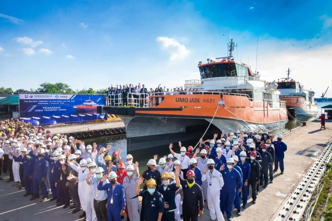 Delivery Ceremony For The Marsun Shipyard Trimaran Crew Transfer Vessel and U-Ming Marine Offshore