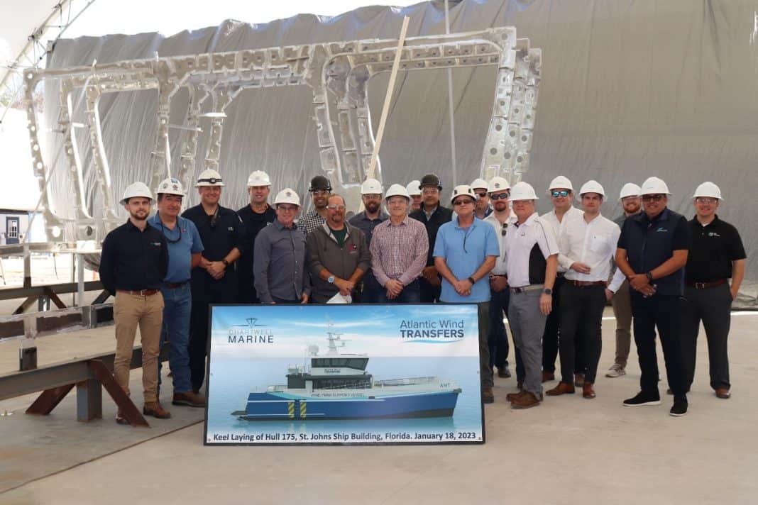 St. Johns Ship Building Announces the Second Keel Laying Ceremony for AWT’s Offshore Wind, Crew Transfer Vessels