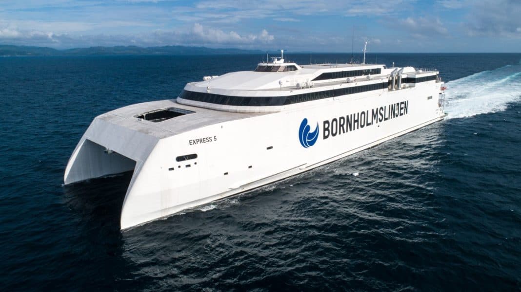 Austal Philippines has delivered the 115-metre, high-speed vehicle-passenger ferry Express 5, to Molslinjen of Denmark, following the successful completion of sea trials in Balamban, Cebu. The ‘Auto Express 115’ high-speed catamaran ferry is the largest ferry (by volume) constructed by any Austal shipyard, in the company’s 35-year history. During sea trials, the vessel achieved a top speed of 40 knots, and bettered Class quality standards for noise and vibration in the passenger decks, with a quiet and smooth ride. Austal Limited Chief Executive Officer Paddy Gregg said the delivery of Express 5 was a testament to the resilience and capabilities of the Austal Philippines team, who constructed the vessel through the COVID pandemic and following the effects of Super Typhoon Rai in 2021. “Express 5 is the largest vessel, by volume, that Austal has ever constructed, and to deliver this new high-speed ferry despite the impact of the COVID pandemic over 2020 - 2022, and Super Typhoon Rai in 2021, is simply outstanding. “Despite the challenges faced, the Austal Philippines team has delivered the most impressive vessel ever to join the Molslinjen fleet. The high-speed ferry performed exceptionally well during sea trials and will soon provide a class leading service to Bornholm in Denmark.