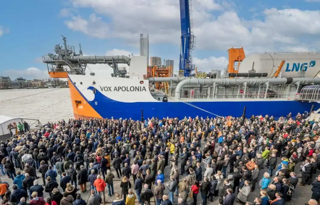 Christening ceremony for Vox Apolonia, Van Oord’s second LNG-powered trailing suction hopper dredger