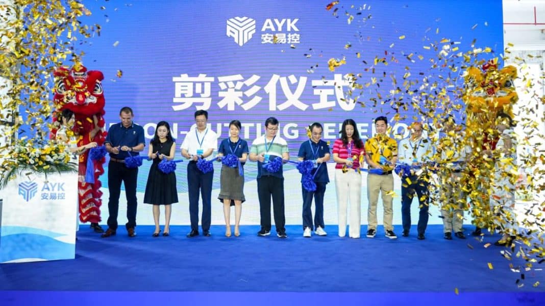 AYK Energy China factory opening AYK founder Chris Kruger far left