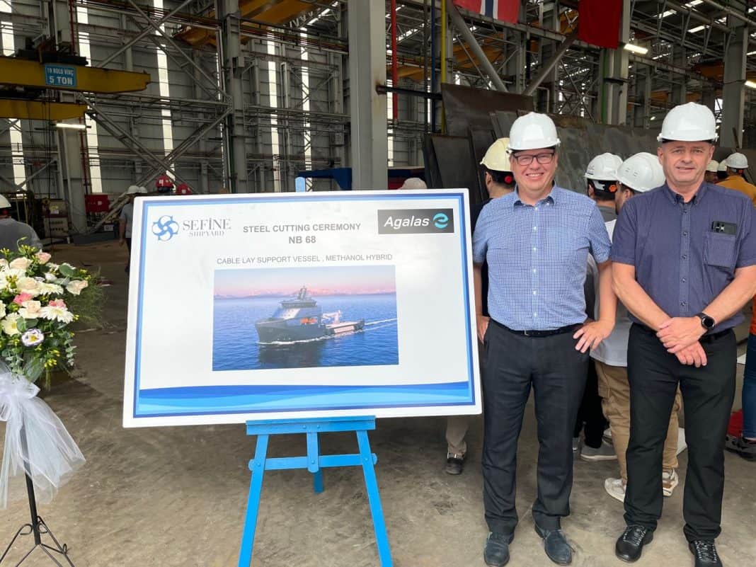 Agalas Celebrates First Steel Cutting Ceremony for Groundbreaking Green Fiber Optic Cable-Lay Vessel