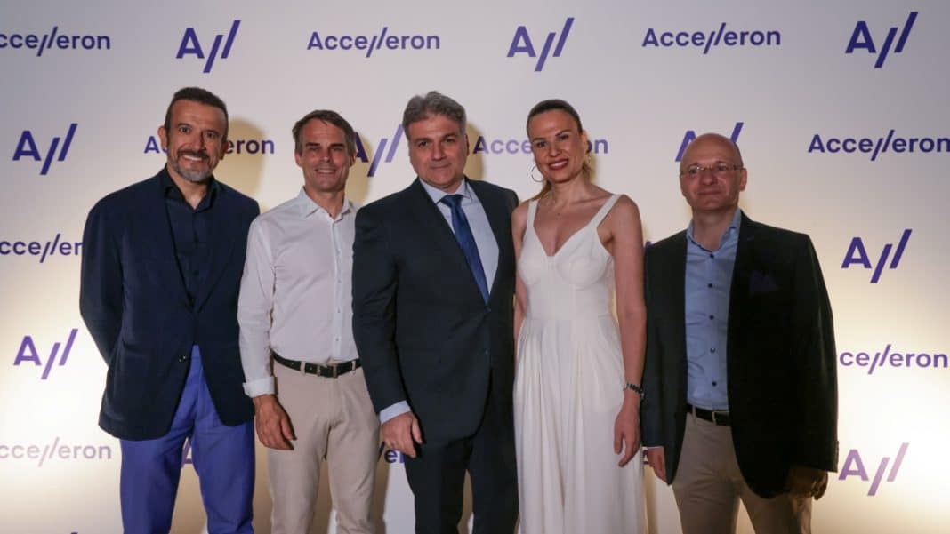 L-R: Konstantinos Stampedakis, Managing Director, ERMA FIRST ESK, Daniel Bischofberger, CEO Accelleron, Andreas Symeonidis, Marketing & Partner Relations Manager, METIS, Eleni Polychronopoulou, CEO, METIS, Roland Schwarz, Division President Service, Accelleron