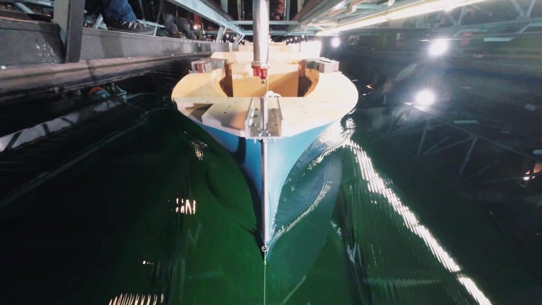 Oceanbird Concept Orcelle Wind. Sspa Maritime Center Have Tested The New And Final Hull Dimensions In Their Towing Tank In Gothenburg.