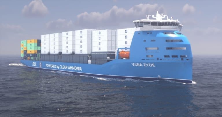 Yara Clean Ammonia, NorthSea Container Line The world's first ammonia-powered container ship