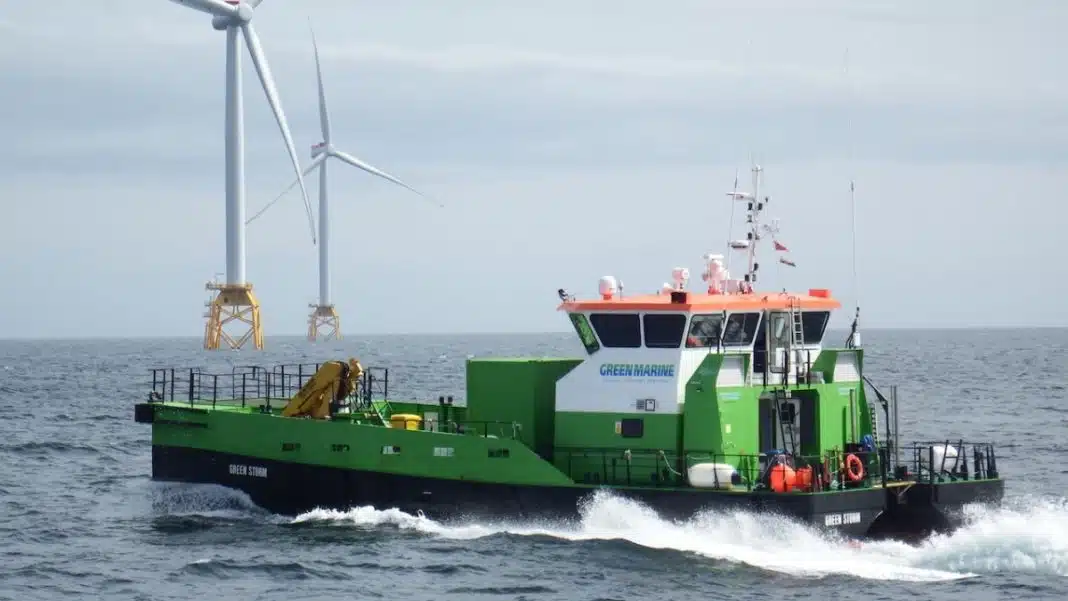 Green Marine's Green Storm Crew Transfer Vessel On Beatrice Offshore Wind Farm