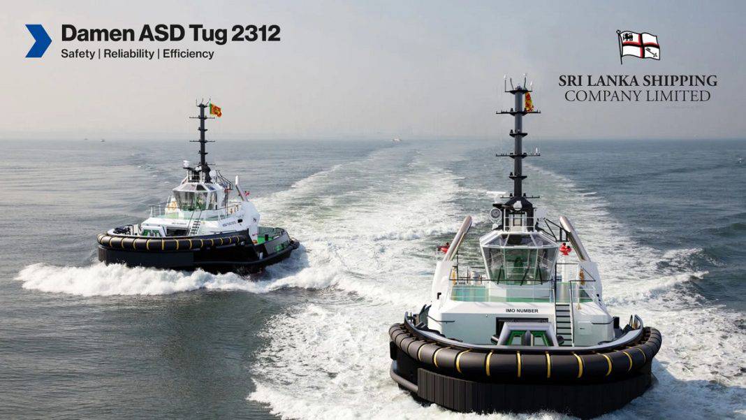 Sri Lanka Shipping Company and Damen Shipyards signed a contract for the delivery of two new ASD Tug 2312 tugboats