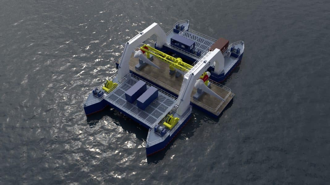 HydroWing creates unique new barge to service its tidal energy technology.