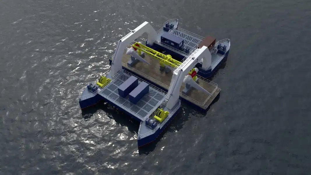 HydroWing creates unique new barge to service its tidal energy technology.