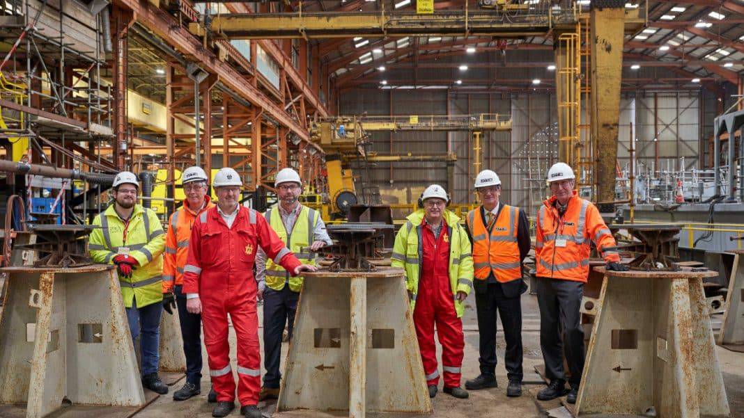 Harland & Wolff, have cut first steel on a new cable barge it is building for Portsmouth-based KBS Maritime