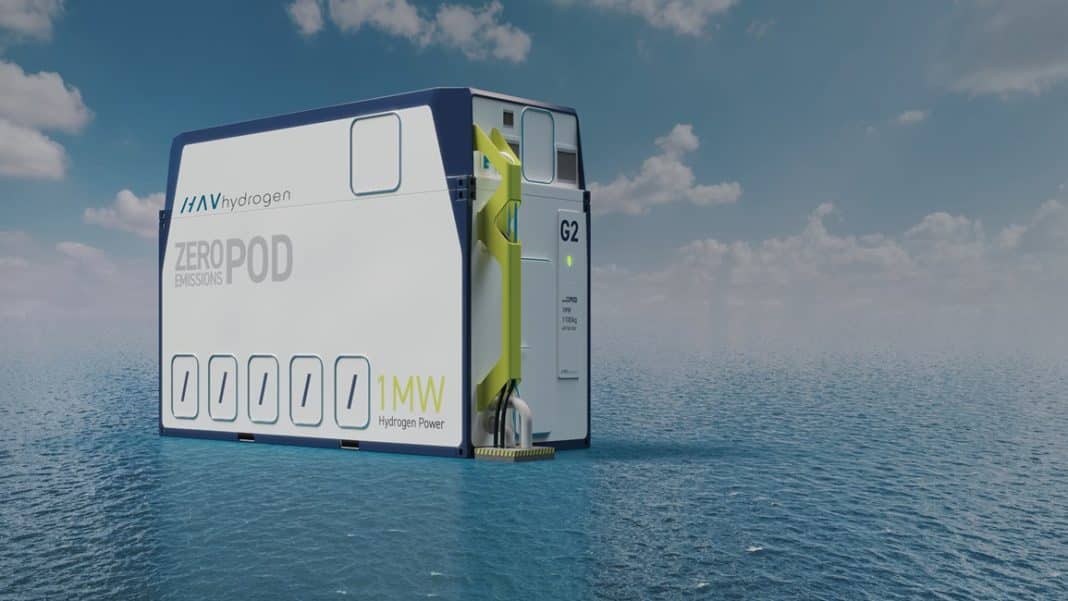 The DNV-approved Zero Emission Pod is a complete deck house where several fuel cells are mounted together with a complete hydrogen distribution system