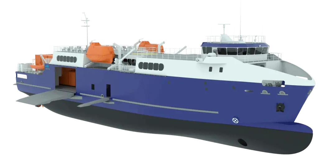 ‘Dory 2’ is a 71 metre RORO passenger cargo ferry to be constructed by Austal Vietnam for The Degage Group of French Polynesia (Image: Austal Australia)