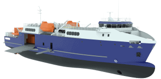 ‘Dory 2’ is a 71 metre RORO passenger cargo ferry to be constructed by Austal Vietnam for The Degage Group of French Polynesia (Image: Austal Australia)