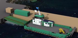 Electric-Landing Utility Vessel and Shore-based Power Supply System