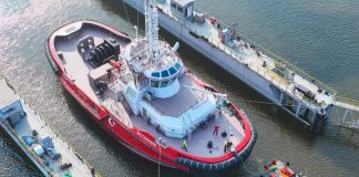 world’s first Voith propelled tractor tug with LNG dual fuel propulsion was successfully launched by Uzmar Shipyard
