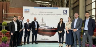Keel laying ceremony for KOTUG Canada's two dual fuel escort tugs