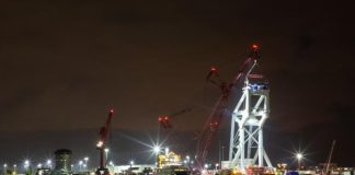 Van Oord’s heavy lift installation vessel Svanen grew 25 metres taller.