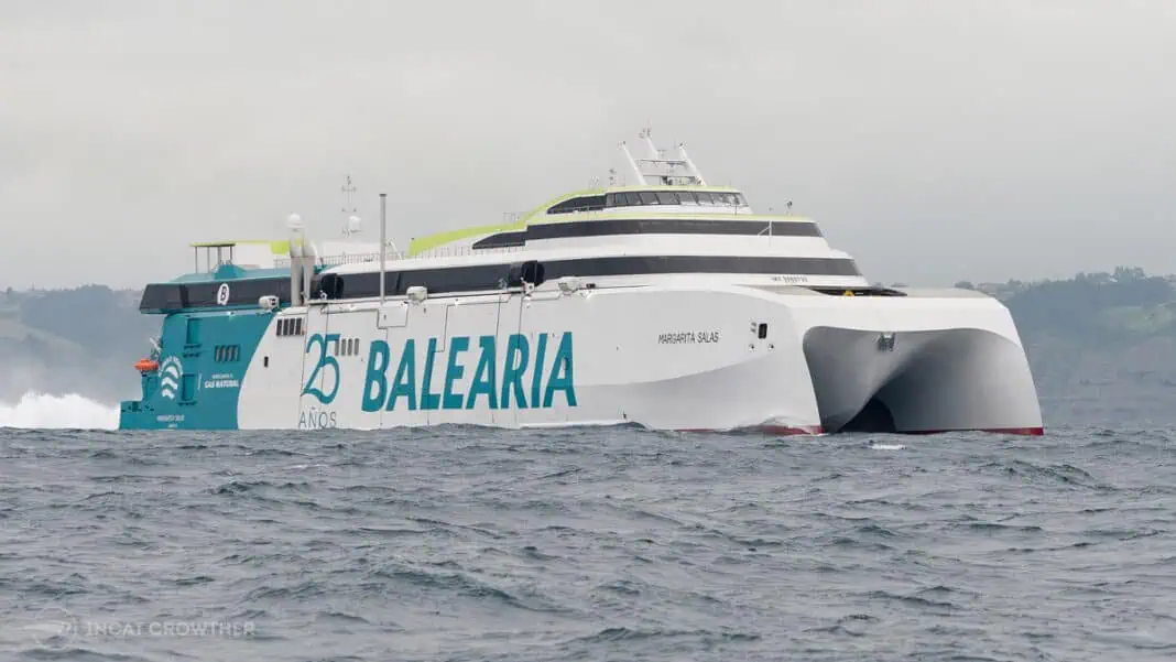 Margarita Salas, an innovative Ro-Pax fast ferry with dual-fuel LNG engines designed by Incat Crowther for Spanish operator Baleària