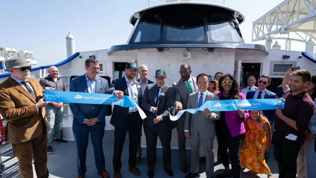 San Francisco Bay Ferry and a group of private and public sector partners launched the MV Sea Change, the world’s first commercial passenger ferry powered 100% by zero-emission hydrogen fuel cells.