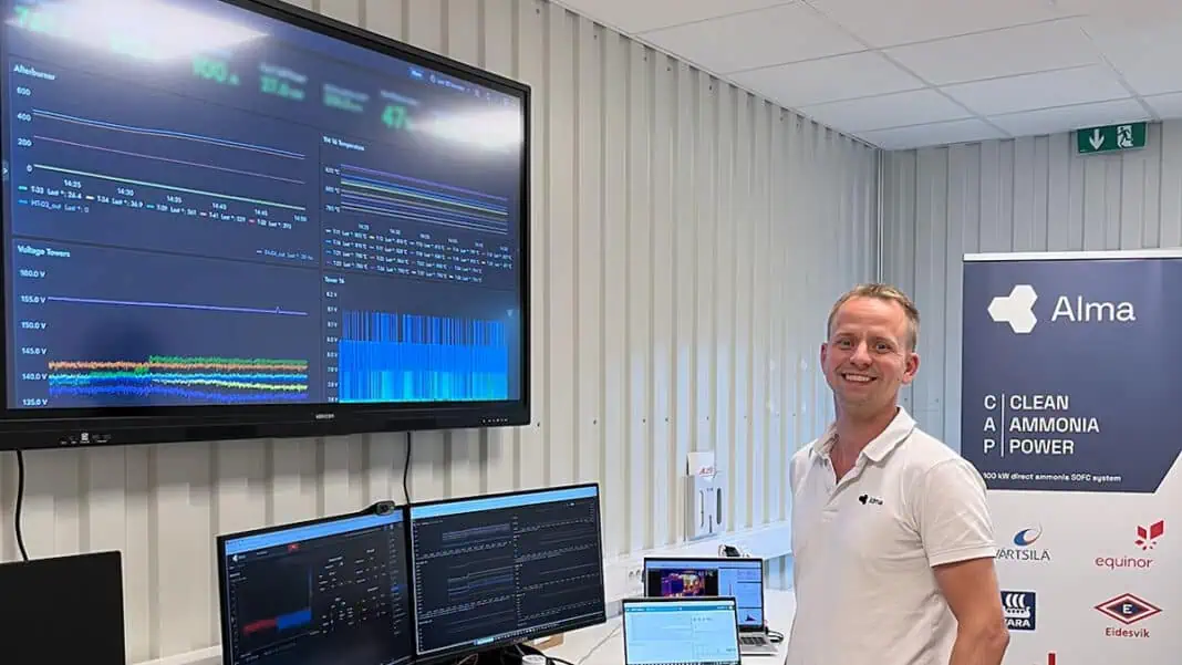 Alma Clean Power, a provider of clean power systems for ocean industries, is proud to announce the successful initial testing of its ground-breaking fuel cell system powered directly by ammonia.