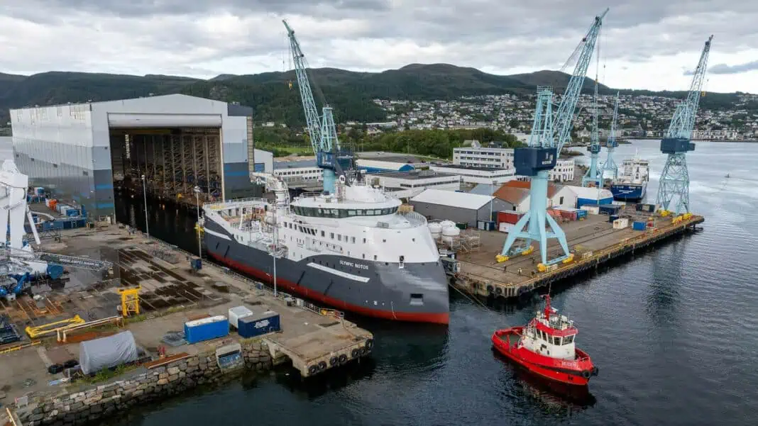 Ulstein Verft launched the second Construction Service Operation Vessel (CSOV) for Olympic; the Olympic Notos. Both vessels are built on the innovative TWIN X-STERN solution, a concept described as a '4-wheel-drive' for the seas.