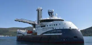 Ampelmann has successfully completed the first offshore transfers with its – also first – W-type system onboard the Olympic Boreas Construction Service Operation Vessel (CSOV). The gangway tower system was delivered to Ulstein Verft for installation on the CSOV, designed and built by Ulstein for Olympic.