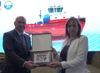 MED MARINE celebrates steel-cutting ceremony for the first of six azimuth stern drive tugs. - RAstar 2800 series tugs,