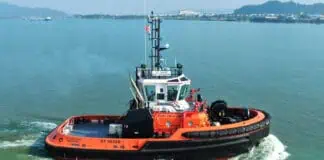 KST Maritime announce the arrival of KST DRAGON to her home port of Singapore. A Robert Allan designed RAmparts 2500-CL ship handling and escort tug, built by Cheoy Lee Shipyards.