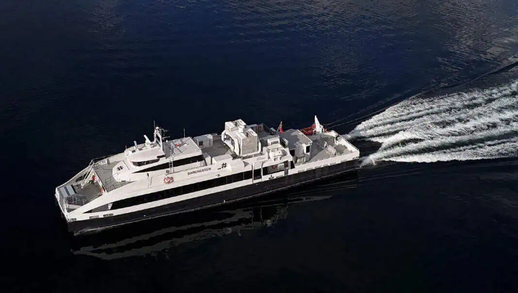 The MS Baronessen, a high-speed passenger ferry, has been successfully converted to battery-electric operation, marking a significant milestone in the collaboration between Ruter and Norled