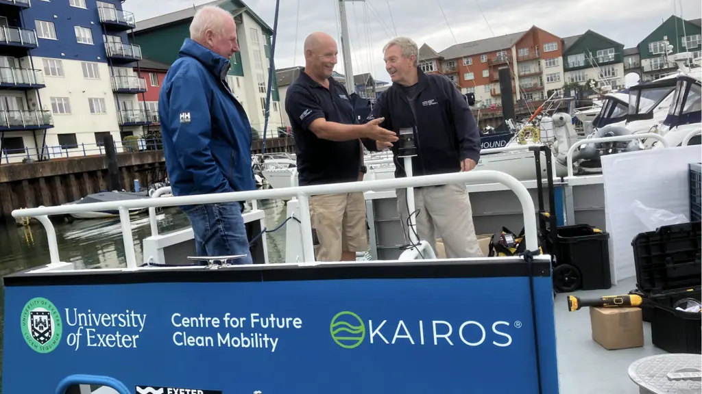 This week Exeter Port Authority took delivery of a hydrogen electric workboat made and designed by Ecomar Propulsion for a period of time to assist with the trials and testing of the vessel.