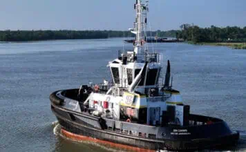 Robert Allan Ltd. is pleased to announce that the RAmparts 2300 tug SN Cariri was successfully delivered to Sulnorte Serviços Maritimos in August 2024. The RAmparts 2300 series tug was recently completed at Estaleiro Rio Maguari (ERM) in Belém, Brazil.