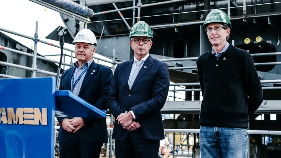 Damen Shipyards Galati in Romania laid the keel for the first two of four fully electric ferries for BC Ferries.