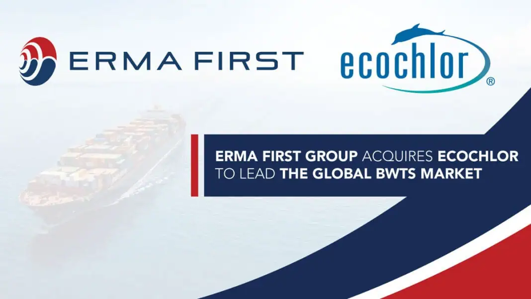 ERMA FIRST GROUP has successfully completed the acquisition of Ecochlor, BWTS move that reinforces its position as a trusted provider of ballast water treatment and advanced decarbonisation solutions.