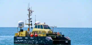 SAFEEN Subsea, part of AD Ports Group’s, Maritime & Shipping Cluster has launched “SAFEEN Green,” a state-of-the-art remotely operated unmanned survey vessel (USV)