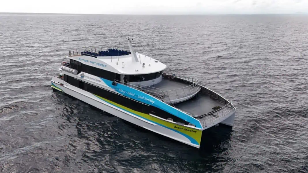 Austal Philippines has delivered a 32-metre catamaran to Rottnest Fast Ferries, less than twelve months after commencing construction in Balamban, Cebu. designed by Incat Crowther,