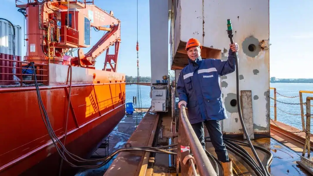 Damen Shiprepair Oranjewerf is giving a green boost to ship repair, maintenance, conversion and refit projects with a recent shore power installation. The yard had already installed shore power suited to many of its projects. However, with this latest installation, developed by Elma Systems, the availability of clean on-shore power converted to 60Hz has been widened to cover all types of vessel that call at the yard.