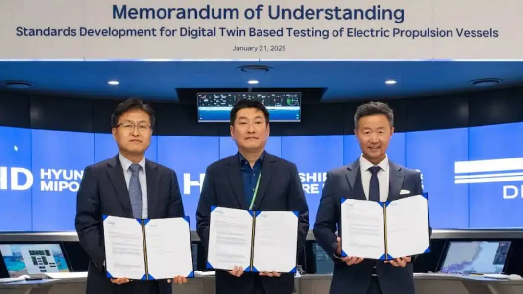 DNV has signed a Memorandum of Understanding with HD Hyundai Mipo (HMD) and HD Korea Shipbuilding & Offshore Engineering (KSOE). The collaboration focuses on developing standards for testing electric powered vessels