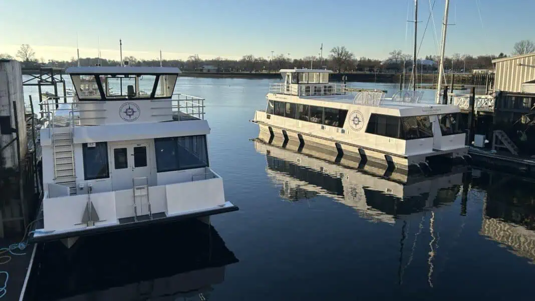 Marine Jet Power (MJP), a global leader in waterjet propulsion, and Derecktor Shipyards New York, leader in commercial hybrid vessel construction, proudly announce the launch and christening of two groundbreaking passenger ferries for Chatham Area Transit (CAT) of Savannah, Georgia. These vessels represent a significant milestone as the first hybrid passenger ferries in the United States powered by waterjet propulsion.