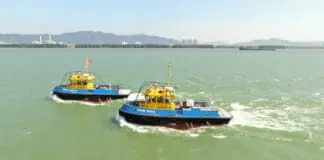 Macduff Ship Design, a leading naval architecture firm, announce the successful delivery of two Line handling Workboats vessels to SAAM Towage Canada. Constructed by Cheoy Lee Shipyard at its Zhuhai facilities in China, the vessels were designed by Macduff Ship Design to fit within Cheoy Lee’s existing range of standard workboats and tugs.