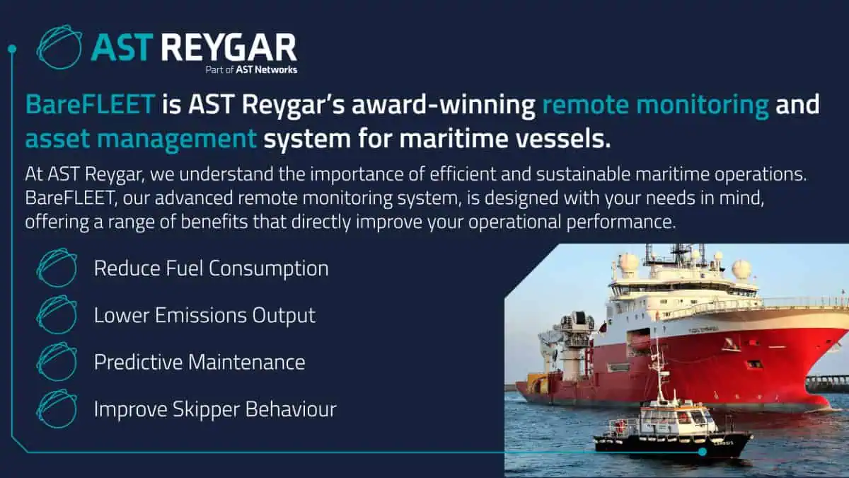 BareFLEET by AST Reygar transforms operators’ lives by simplifying vessel management through real-time performance insights. It tracks fuel consumption, machinery health, and emissions, enabling informed decision-making to reduce costs and environmental impact.