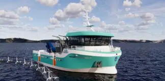 Cooke Scotland is one of the leading producers of Scottish salmon, and the largest producer of organic Scottish salmon, has commissioned a cutting-edge NabWork 1785 service and feed vessel from Moen Marin, designed in collaboration with Marin Design. T