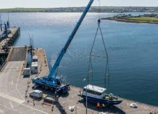 Artemis Technologies, a global innovator in high-performance maritime solutions, in collaboration with Orkney Ferries and the European Marine Energy Centre (EMEC), has launched the Artemis EF-12 Workboat XL – a fully electric hydrofoil vessel named Zevi 1 – in Orkney.